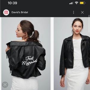 Leather just married jacket
